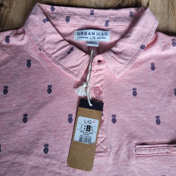 NWT Urban Man Polo Shirt Size L - Picture 2 of 7